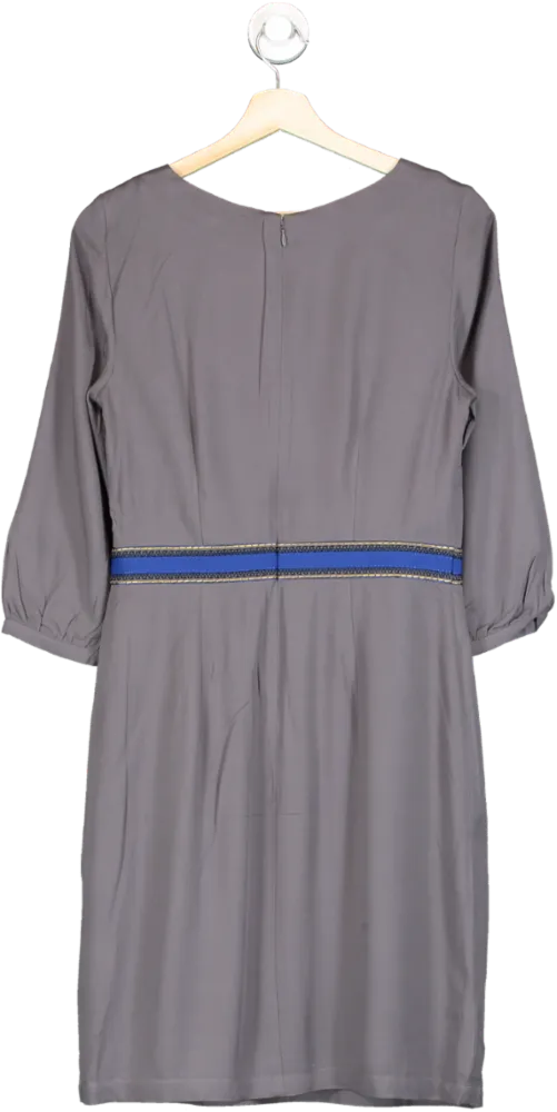 Boden Pewter Carla Embroidered detail Tunic Dress UK 6