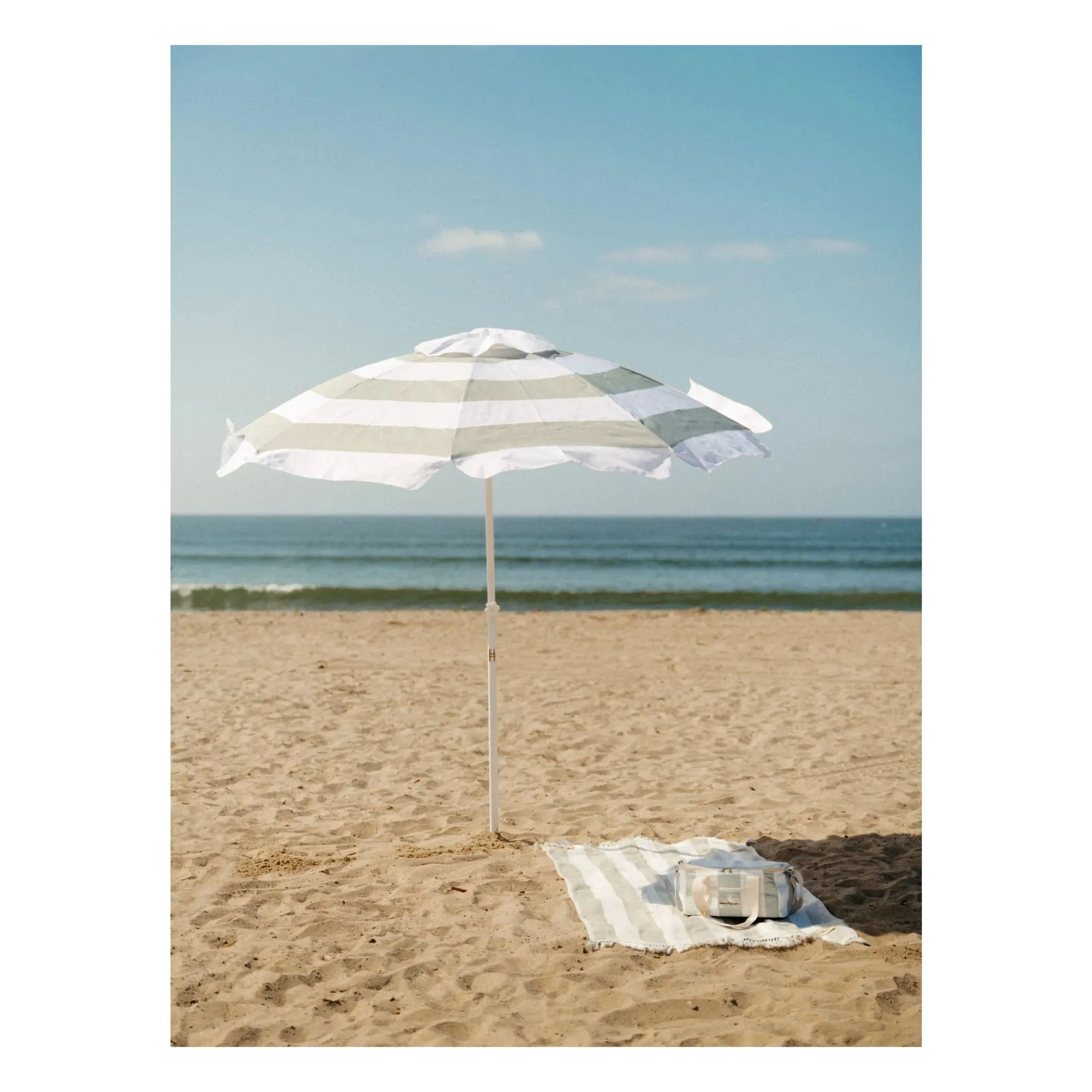Business & Pleasure - Holiday Beach Towel - Sage Capri Stripe