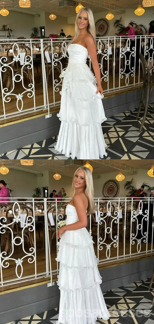 Elegant White A-line Maxi Long Party Prom Dresses Ideas,Evening Gowns,13580