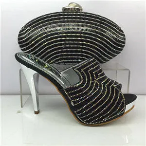 Gold Color Shoes and Bag Set