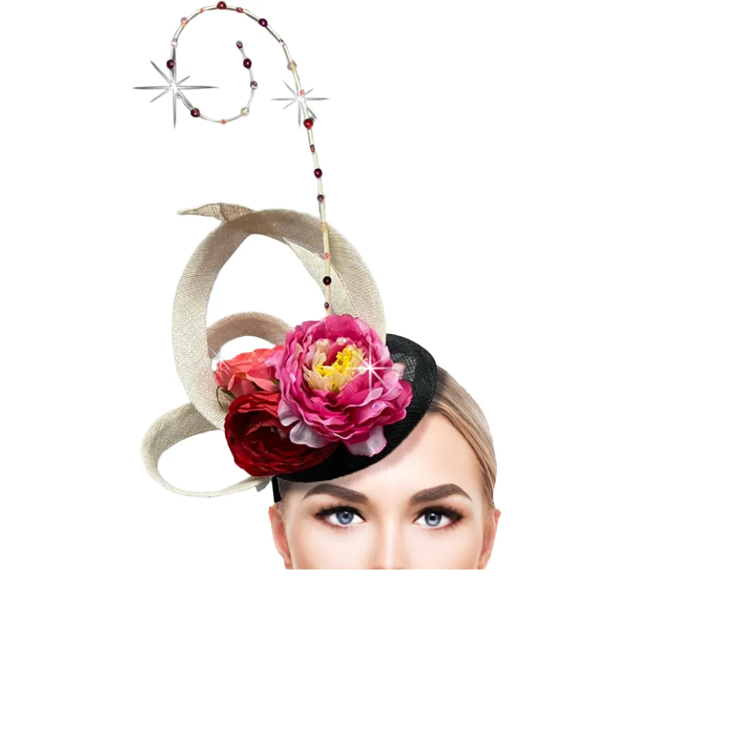 Hadley Derby Fascinator - Black