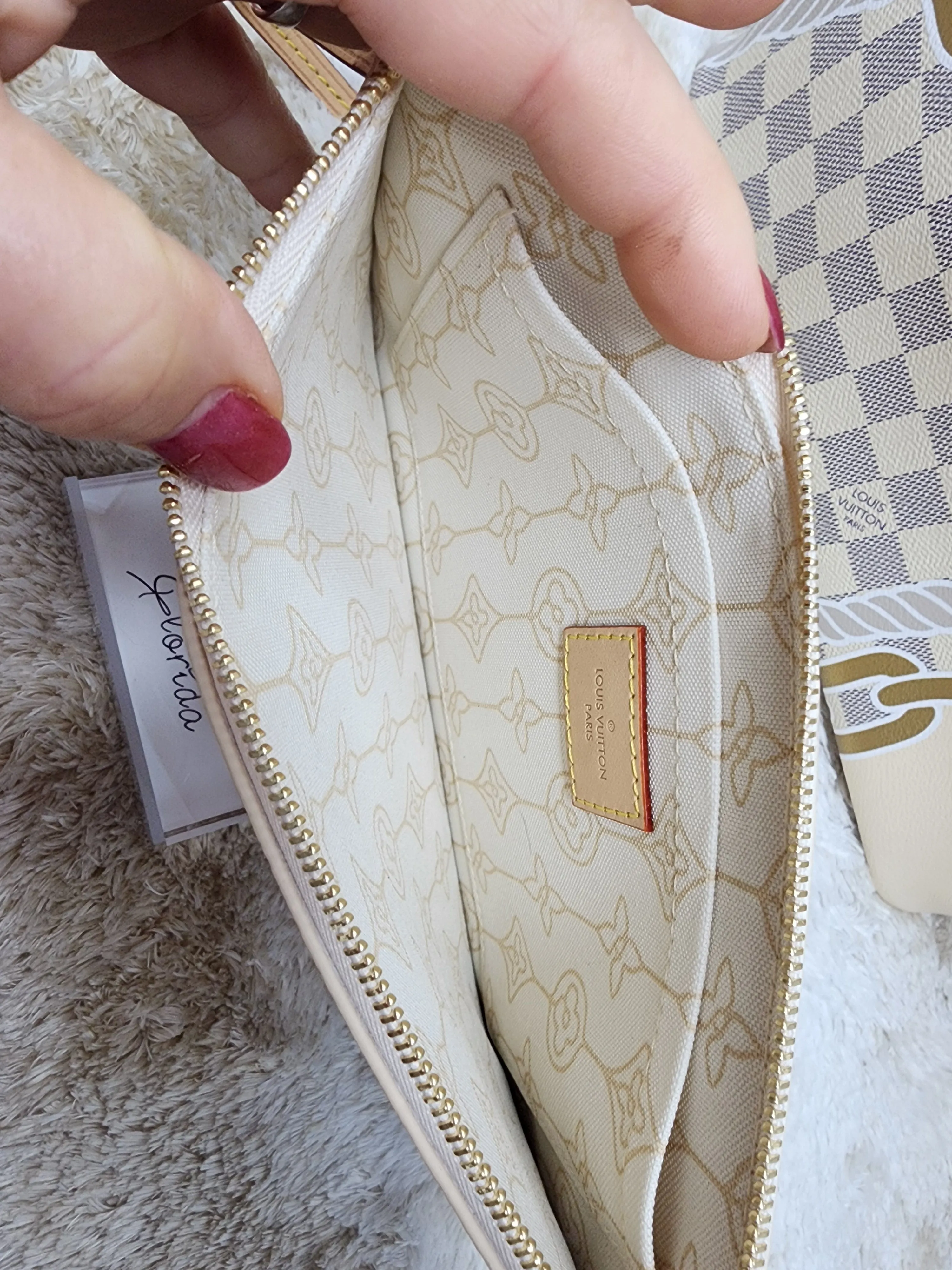 LOUIS VUITTON LIMITED NAUTICAL COLLECTION NEVERFULL MM AND POUCH