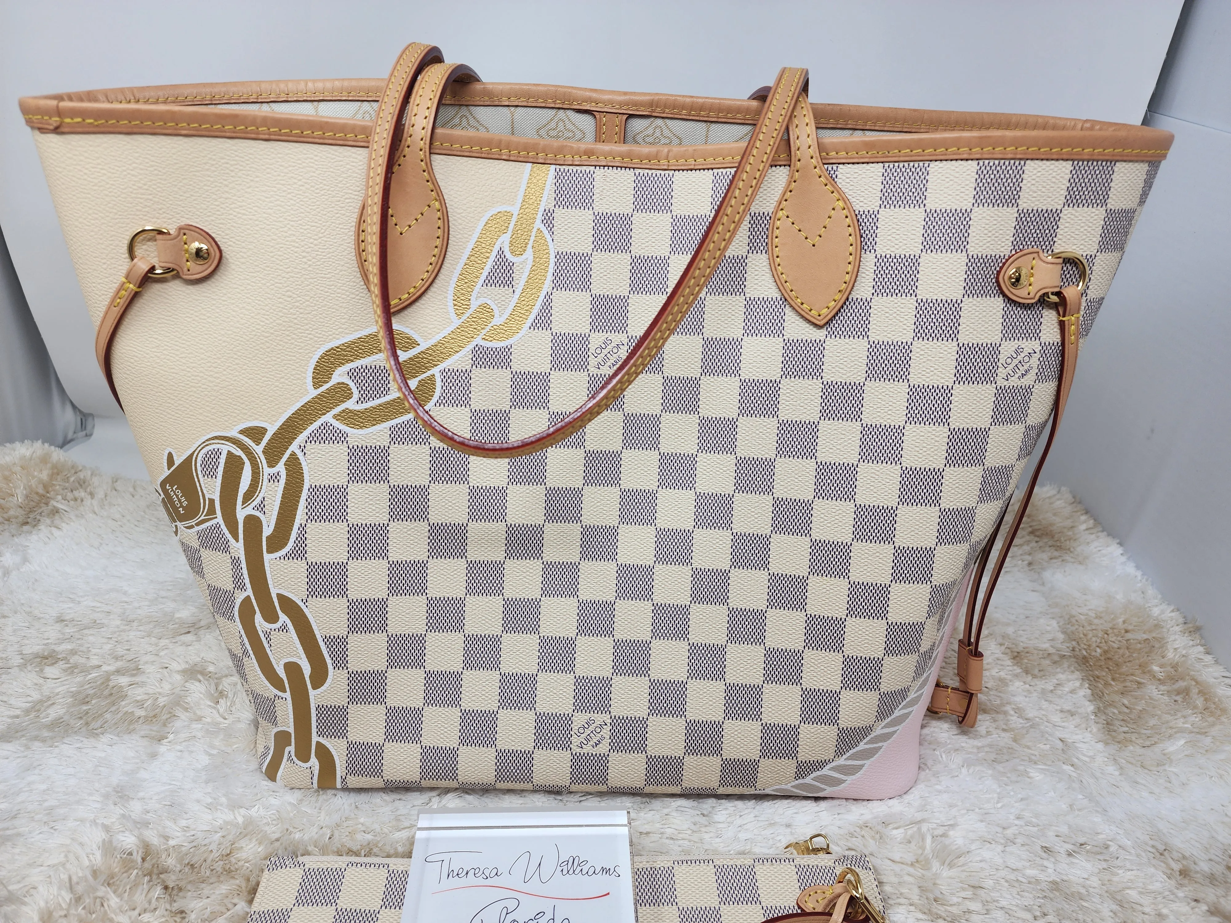LOUIS VUITTON LIMITED NAUTICAL COLLECTION NEVERFULL MM AND POUCH