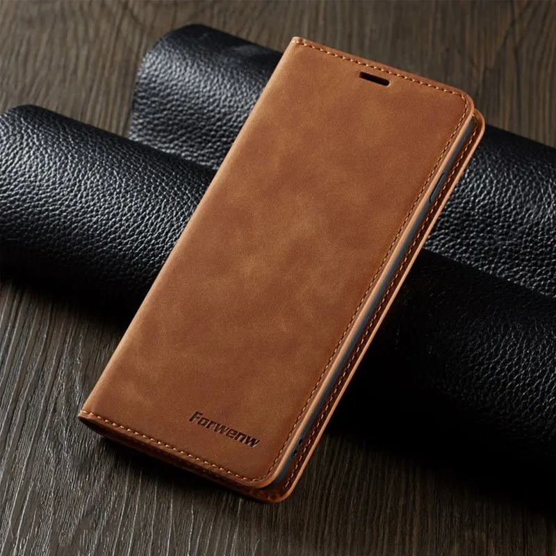 Luxury Shockproof Business Magnetic Leather Flip Case With Wallet For Huawei