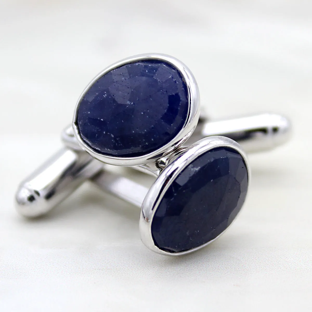 Natural Blue Sapphire Cufflinks