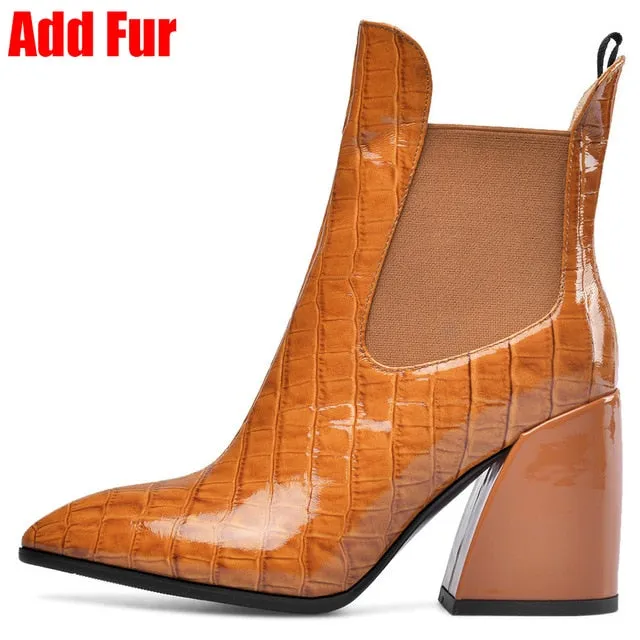 New 33-43 Luxury Brand Designer Booties Ladies Quality Genuine Leather Ankle Boots Women 2020 High Heel Shoes Woman