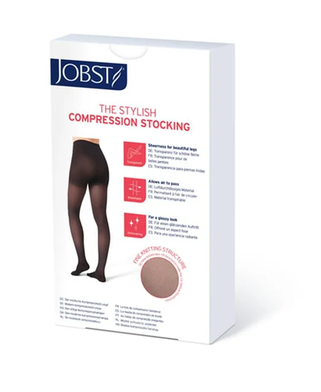 PR/1 JOBST ULTRASHEER WOMEN, THIGH HIGH W/SIL DOT BAND, 15-20MMHG, LG, NATURAL, CLOSED TOE