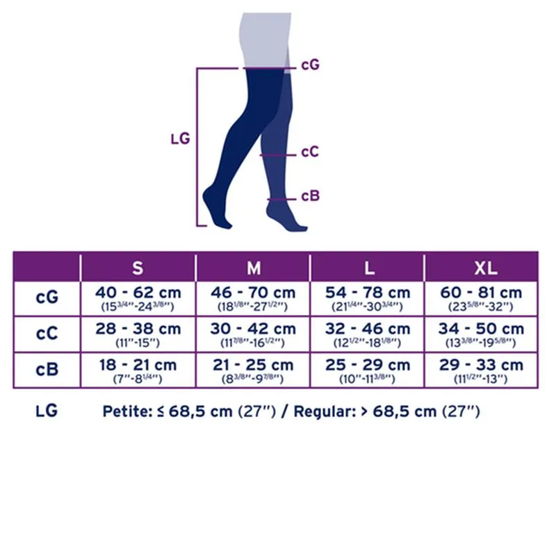 PR/1 JOBST ULTRASHEER WOMEN, THIGH HIGH W/SIL DOT BAND, 15-20MMHG, XL, NATURAL, CLOSED TOE
