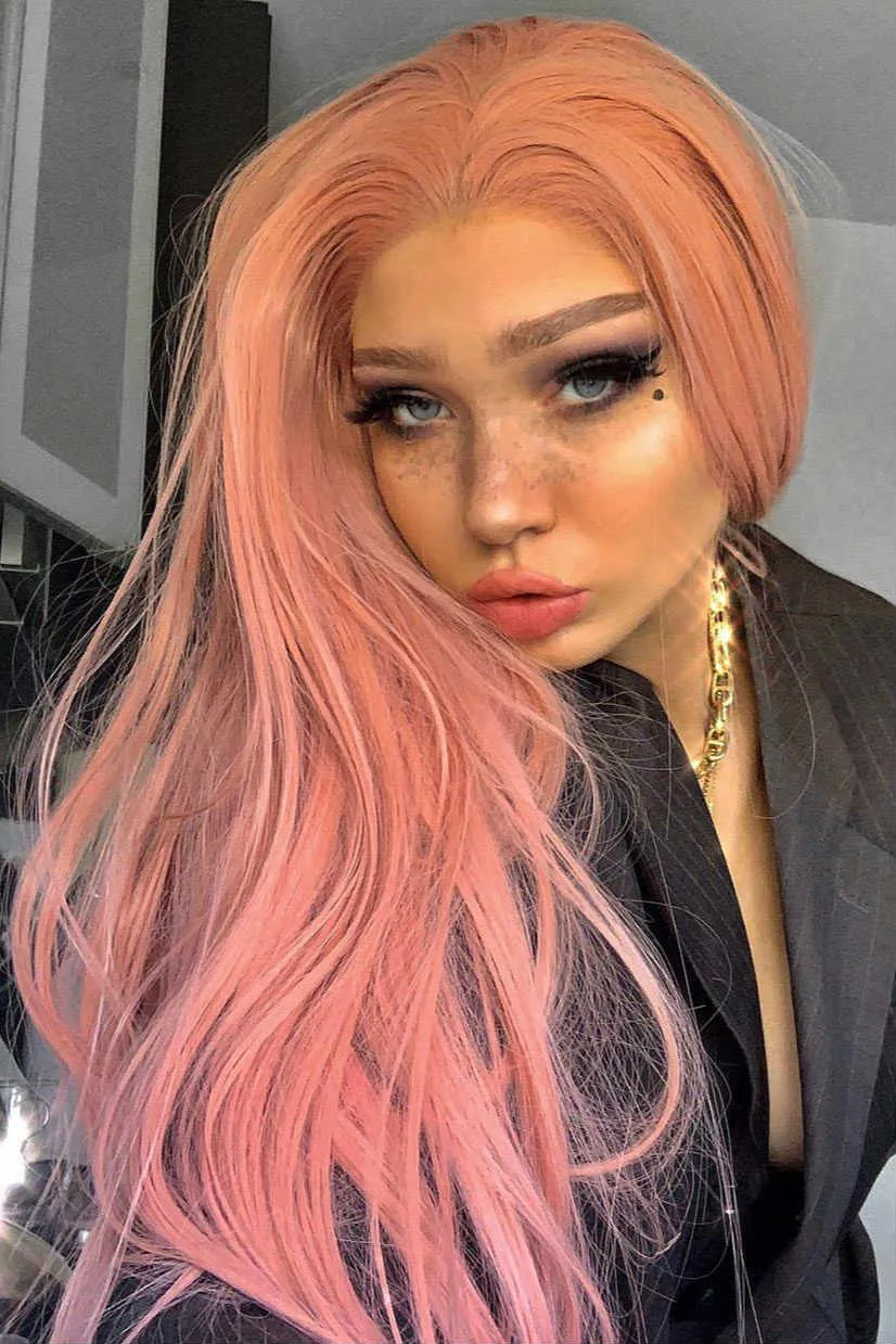 Salmon｜Synthetic Swiss Lace Front Wig