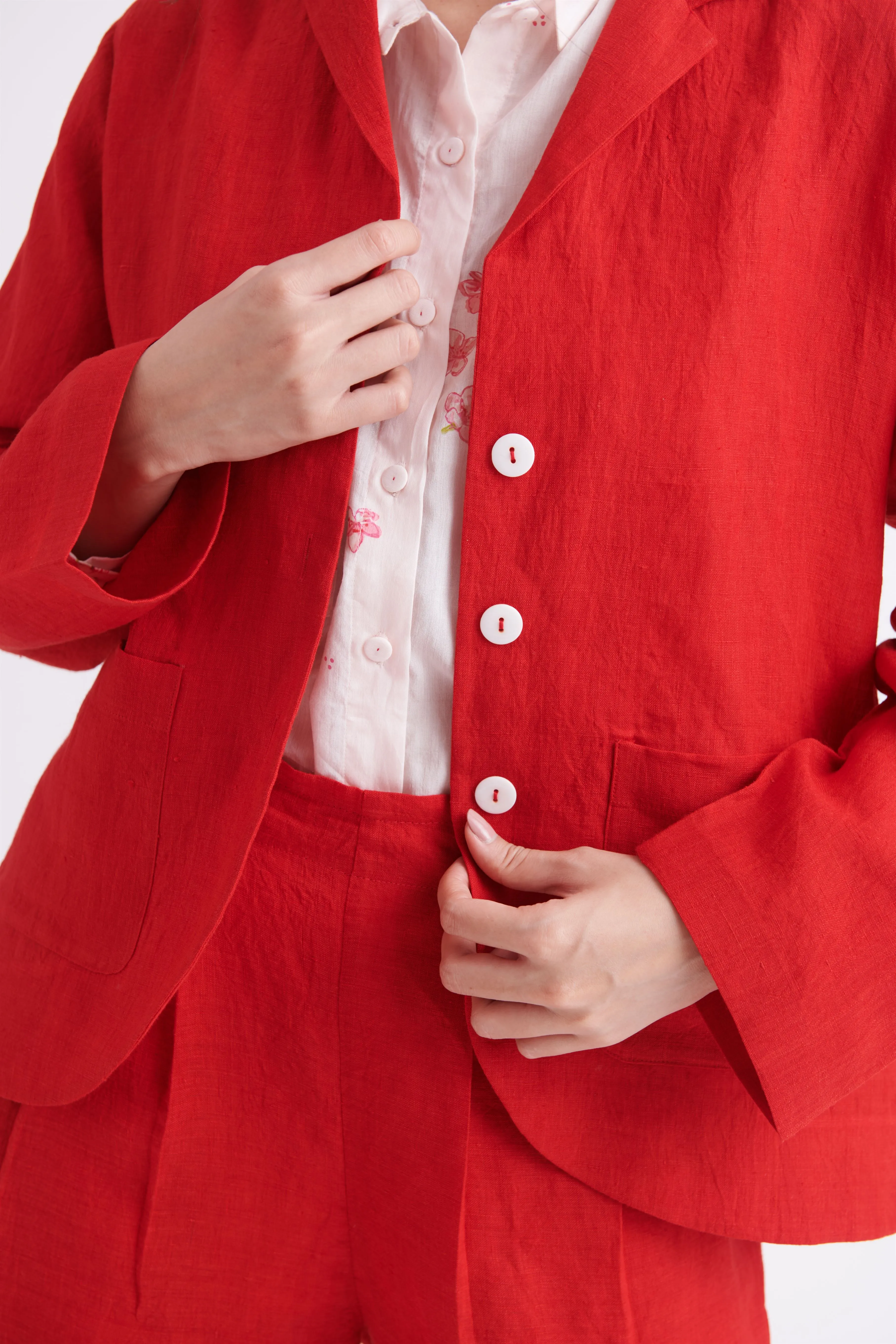 summer jacket linen red-SS2025-19l-fashion edit-the plavate
